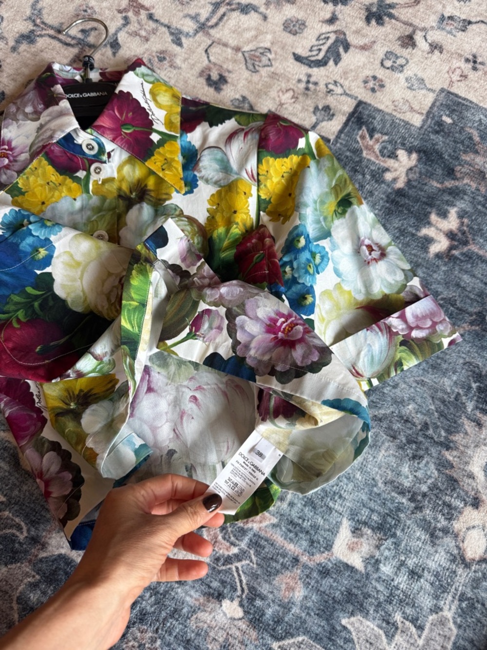 Dolce & Gabana ✨ Matching Set ✨ Nocturnal floral print top and skirt LIKE NEW - Picture 17 of 17